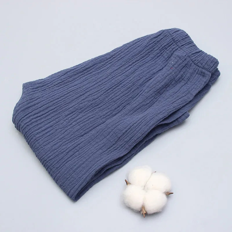 Solid Color Linen Children Pants