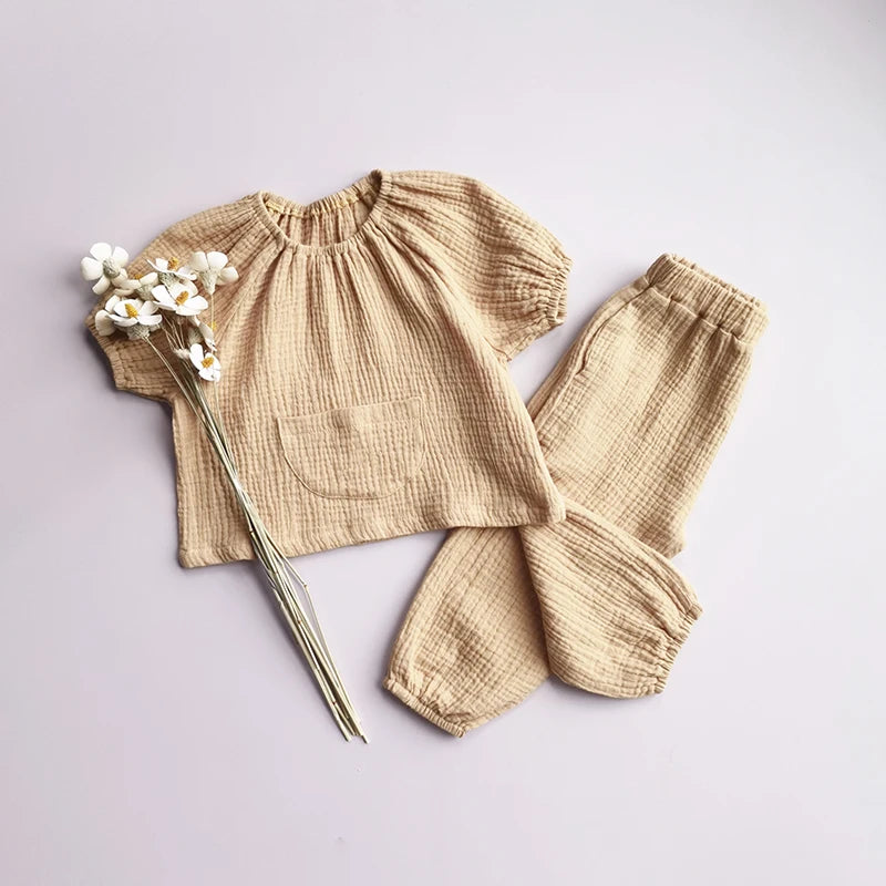 2pcs Autumn Children Pajamas Suit