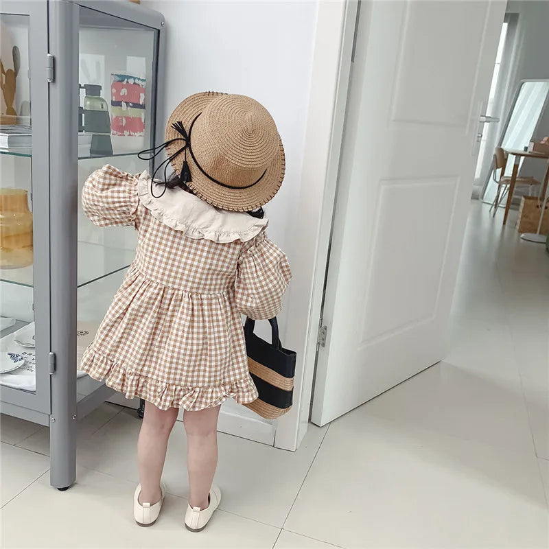 Linen Lapel Collar Dress