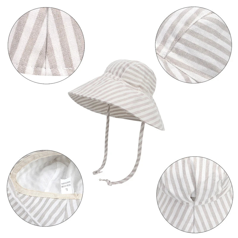 Cotton Linen Baby Sun Hat