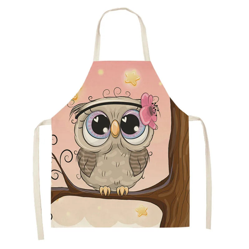 Owl Pattern Kitchen Apron