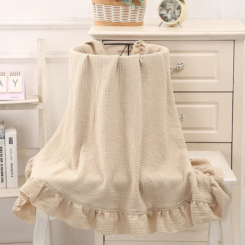 Gauze Ruffle Baby Blanket