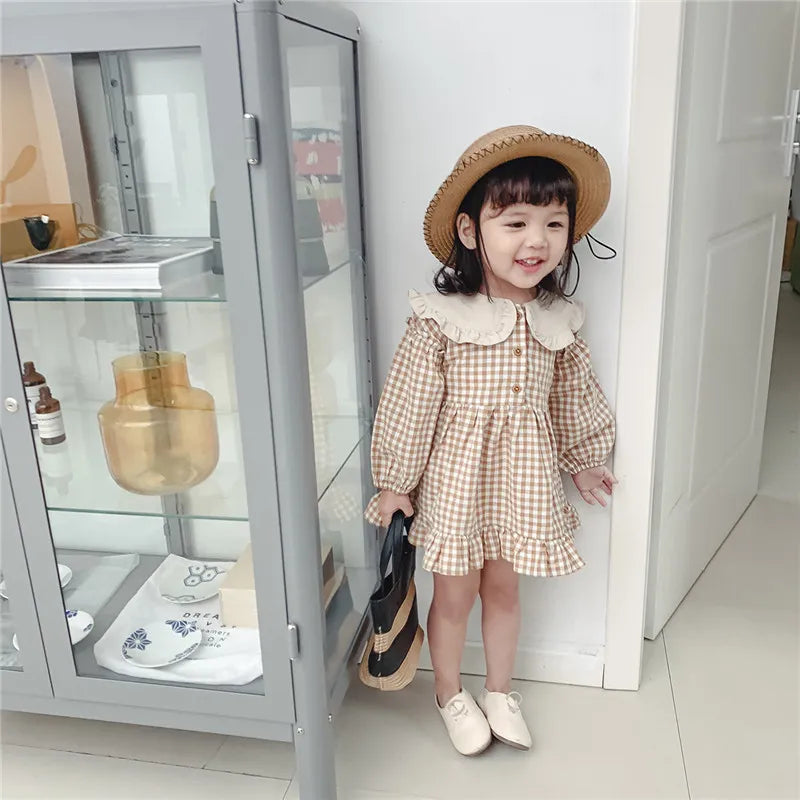 Linen Lapel Collar Dress