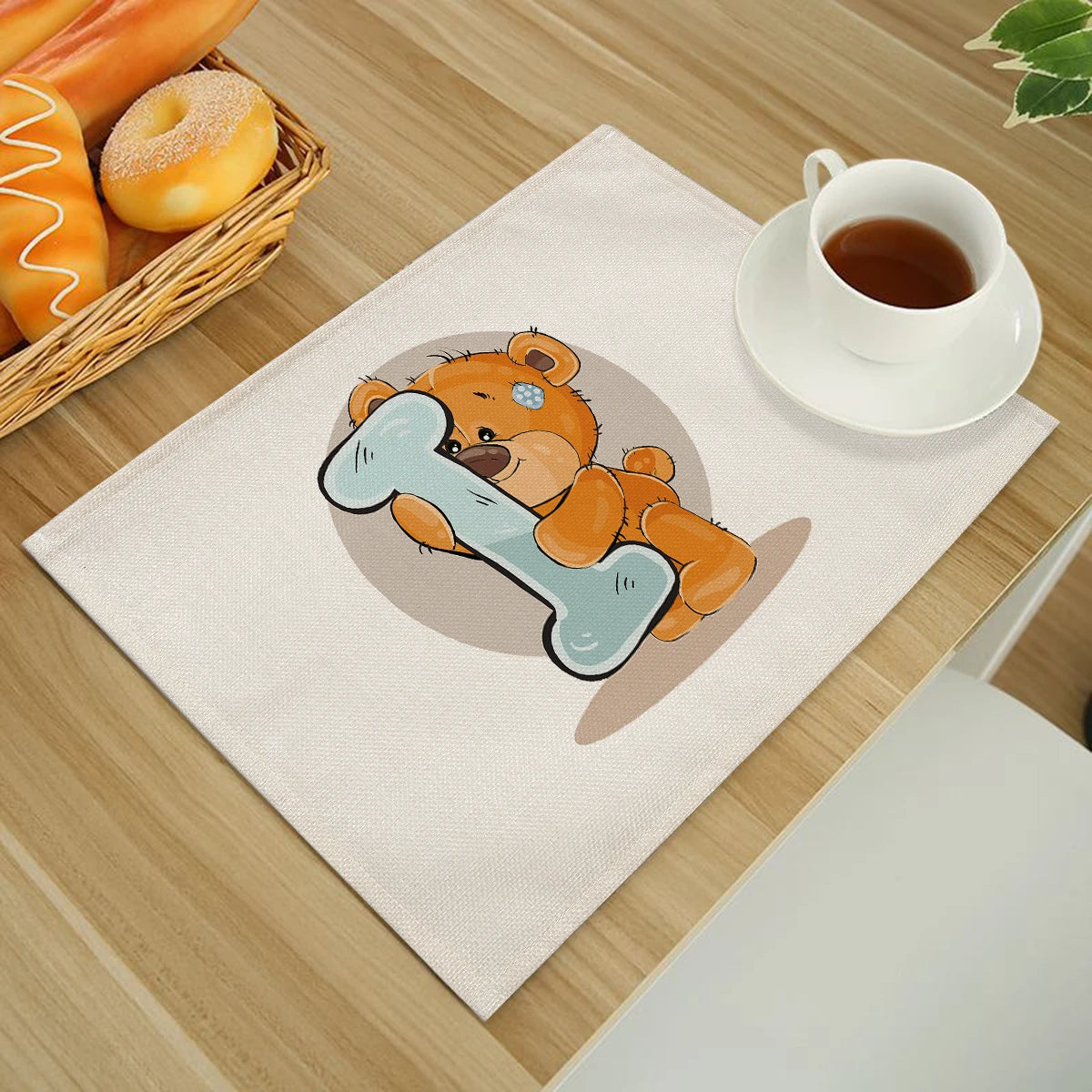 A-Z Print Cotton Linen Table Mats