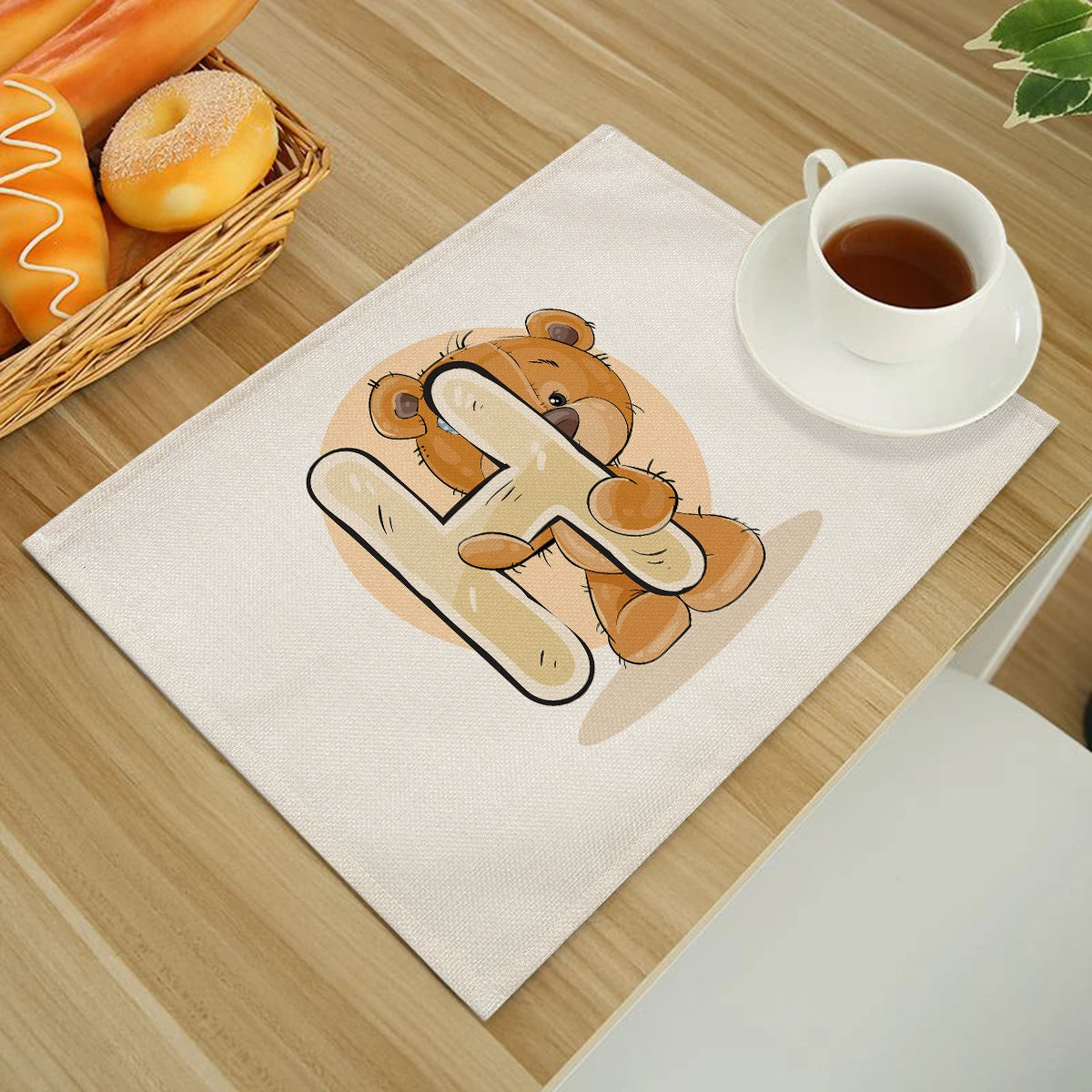 A-Z Print Cotton Linen Table Mats