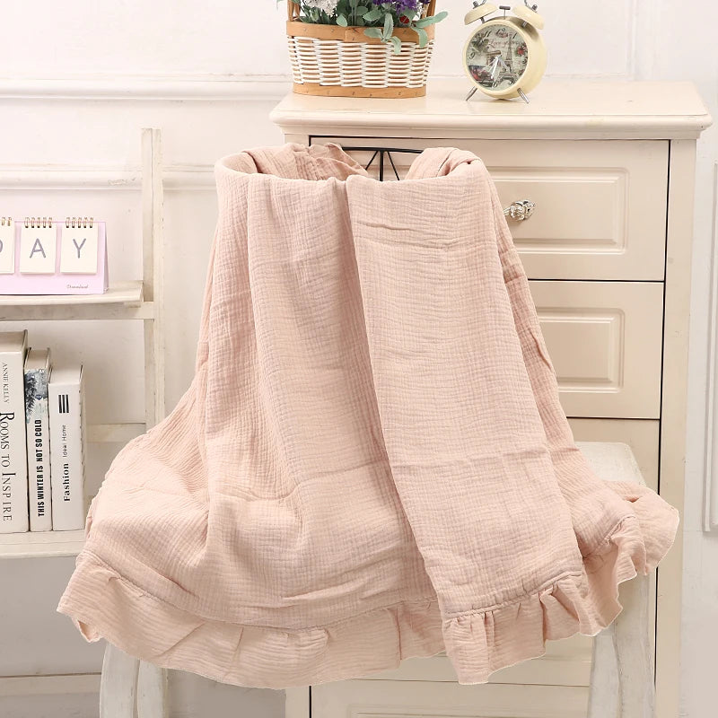 Gauze Ruffle Baby Blanket