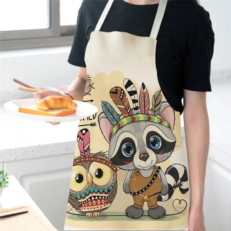 Owl Pattern Kitchen Apron