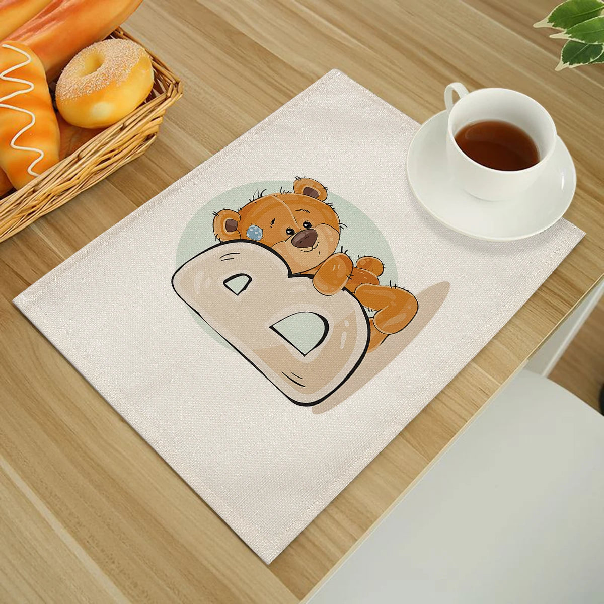 A-Z Print Cotton Linen Table Mats