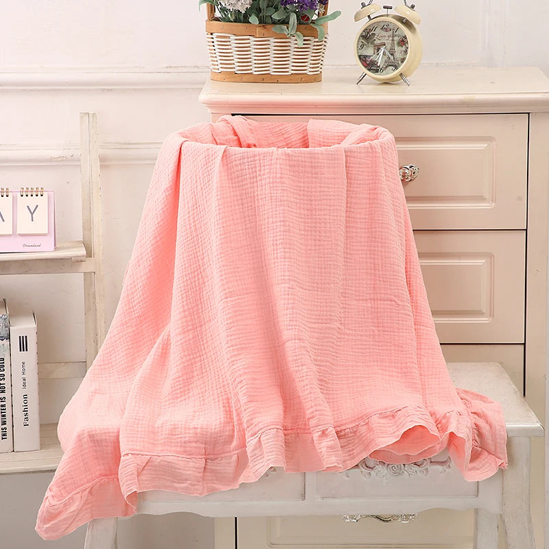 Gauze Ruffle Baby Blanket